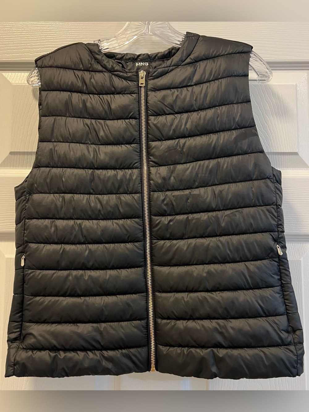 MNG/Mango Black Quilted Lightweight Puffer Vest/Gilet, Size Small